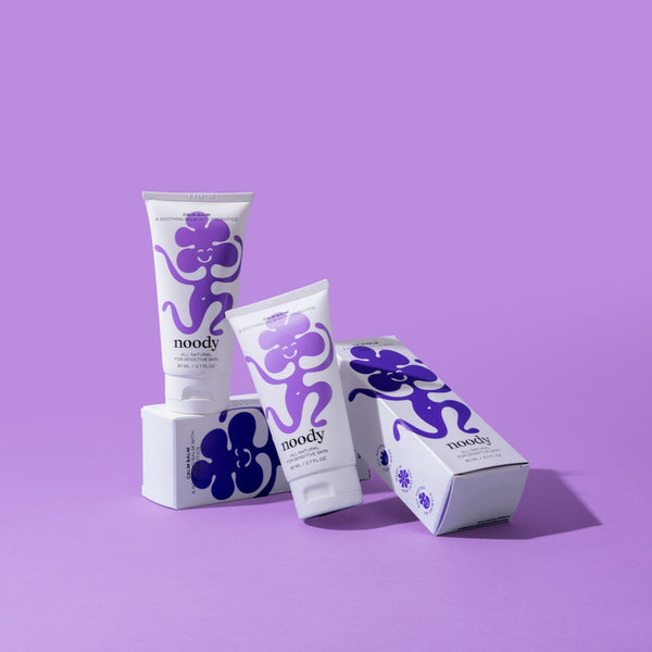 Three jars of Noody Calm Balm 80ml — about six months of nightly use for dry, eczema-prone skin. Patch-tested, fragrance-free, made in Aotearoa.