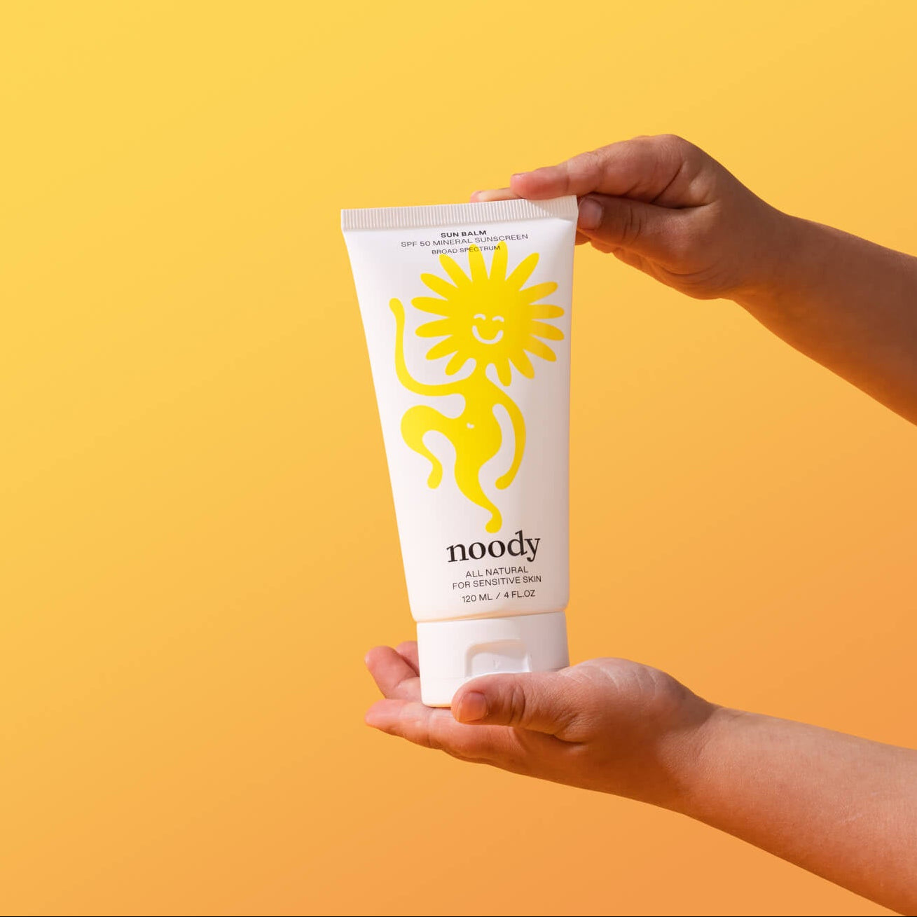 Noody Sun Balm 120ml — mineral SPF 50 sunscreen with non-nano zinc oxide. Broad-spectrum, no chalky cast. Made in Aotearoa.